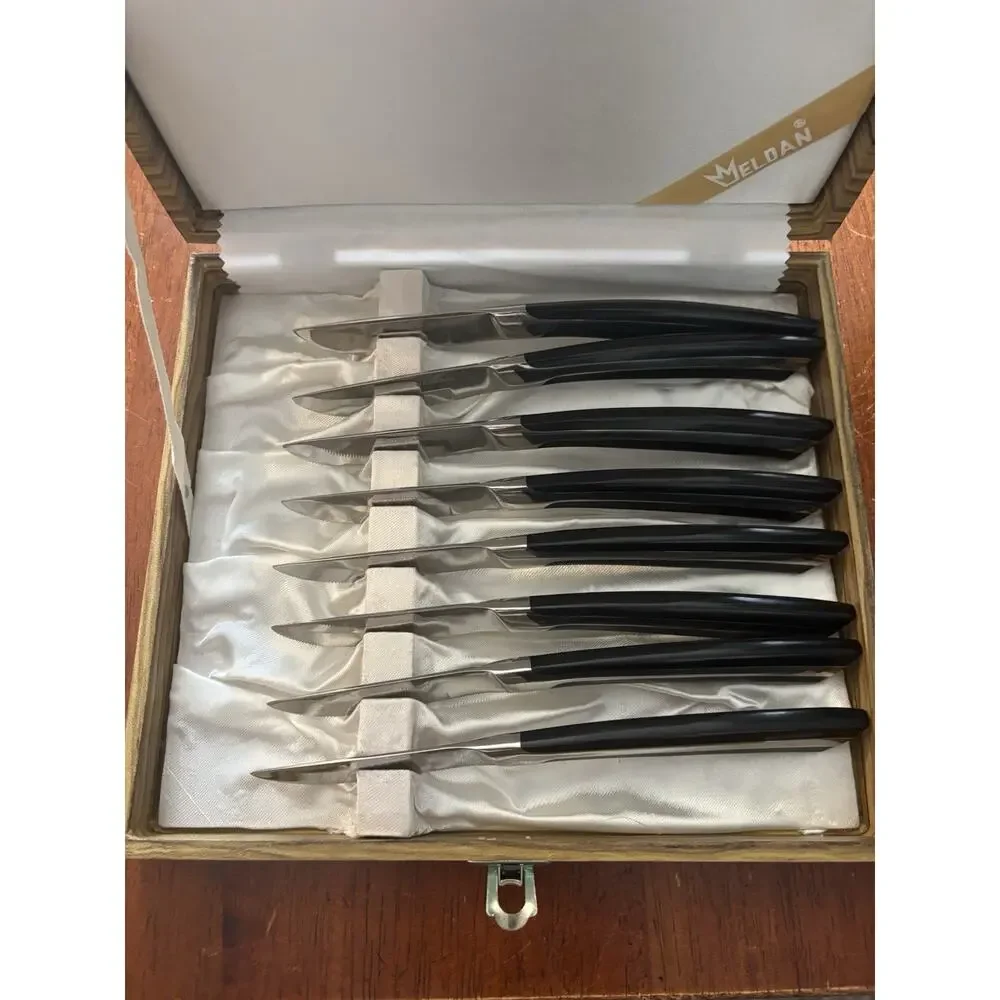 Black Handle Steak Knife Set - 6 Pair